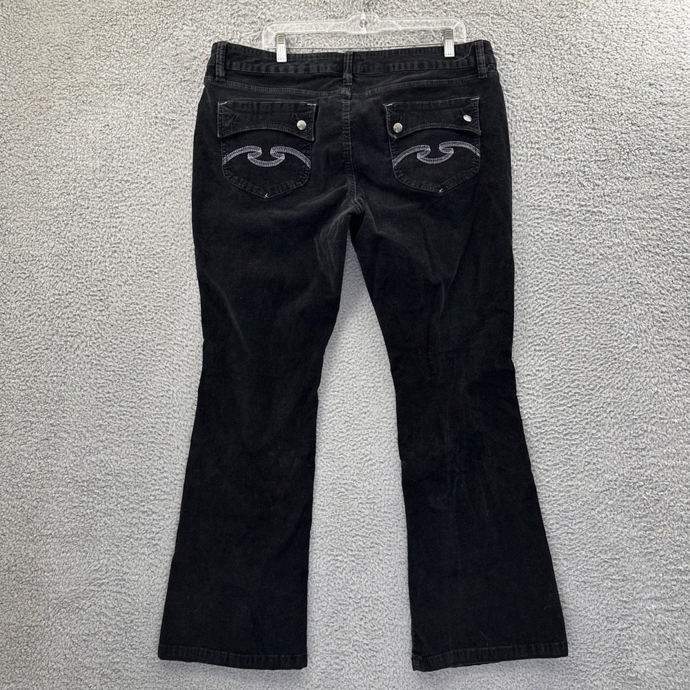 Y2K Nobo No Boundaries Bootcut Corduroy Pants Black Retro Festival Women 19 x 31